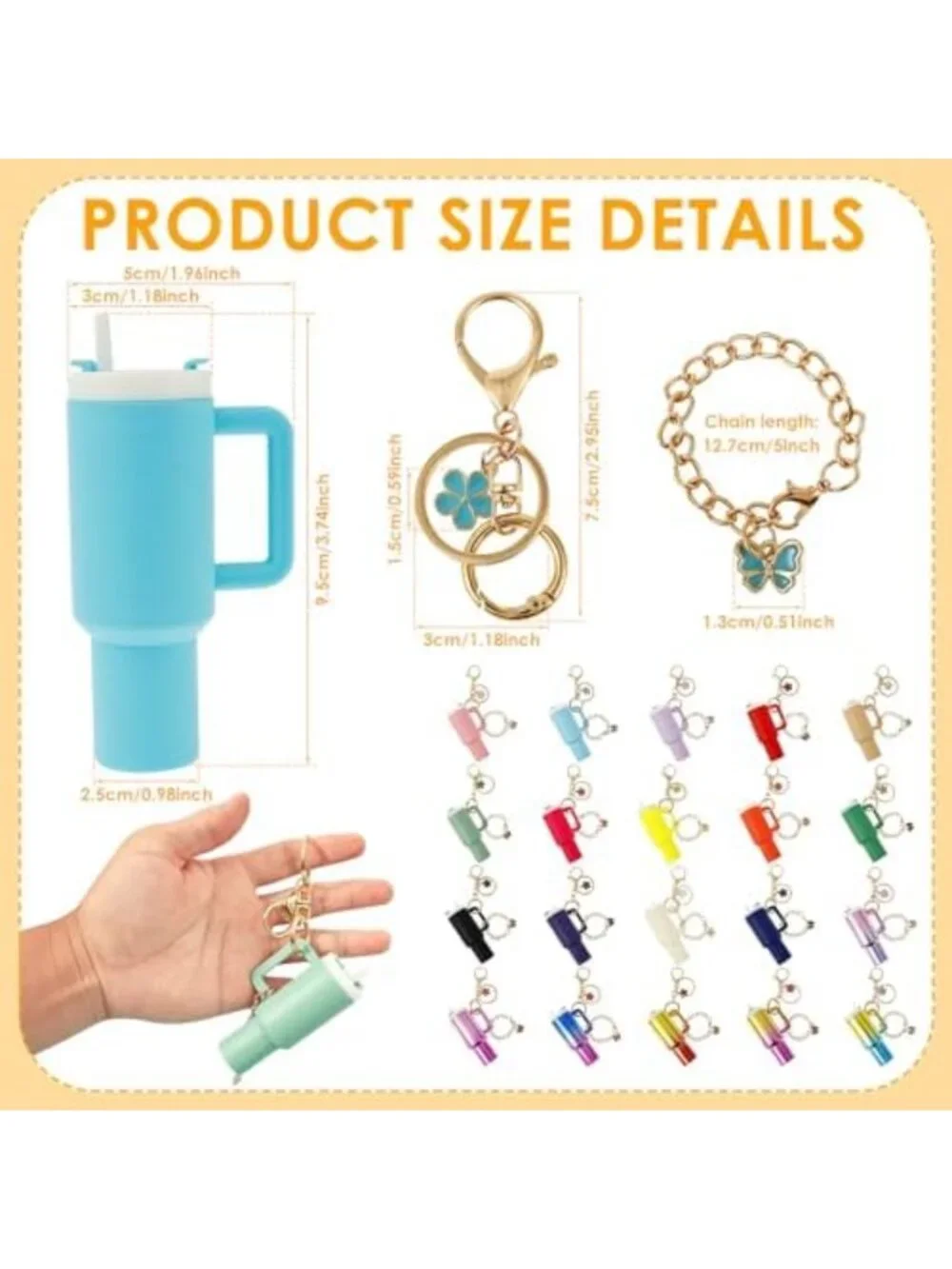 20PCS Mini Tumbler Keychains & Chapstick Holders for Women’s Handbags & Purses